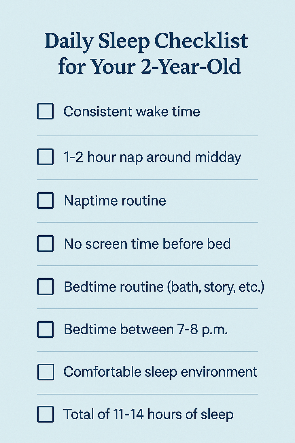 Healthy sleep habits checklist graphic