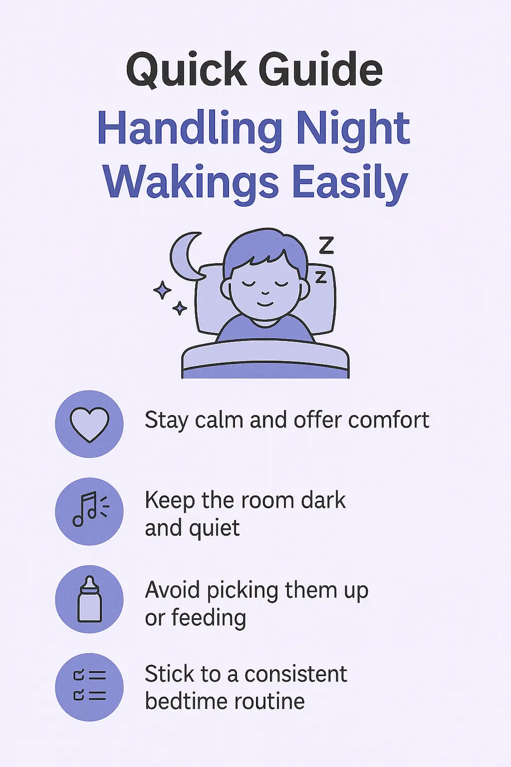 Night waking toddler tips infographic