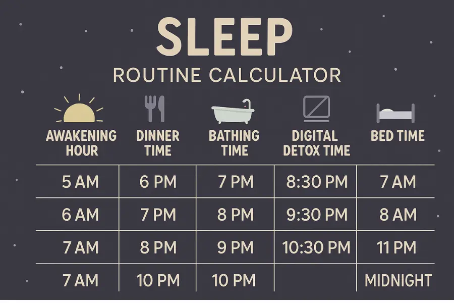 sleep routine chart