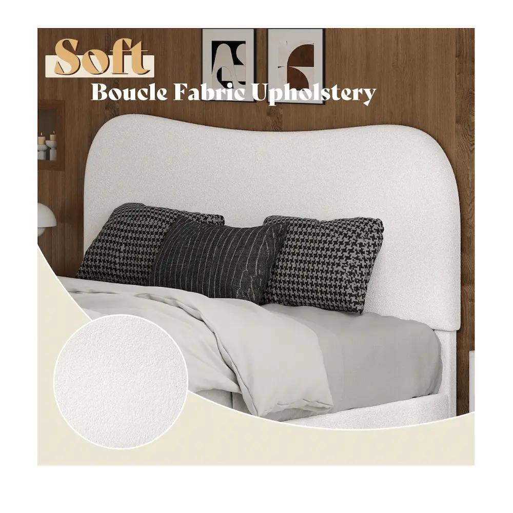 Merax tufted cushioned bed frame