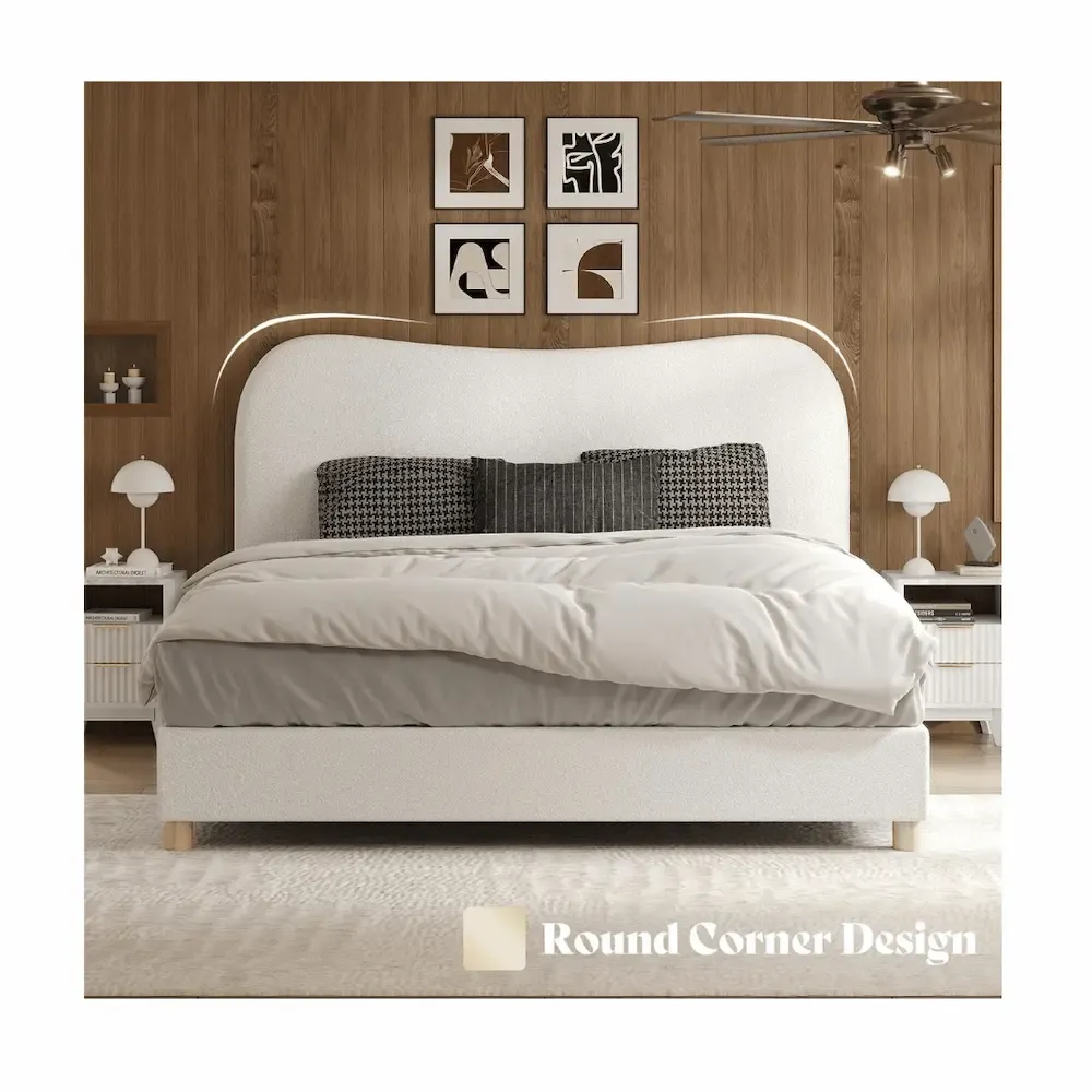 HITHOS tufted headboard bed frame