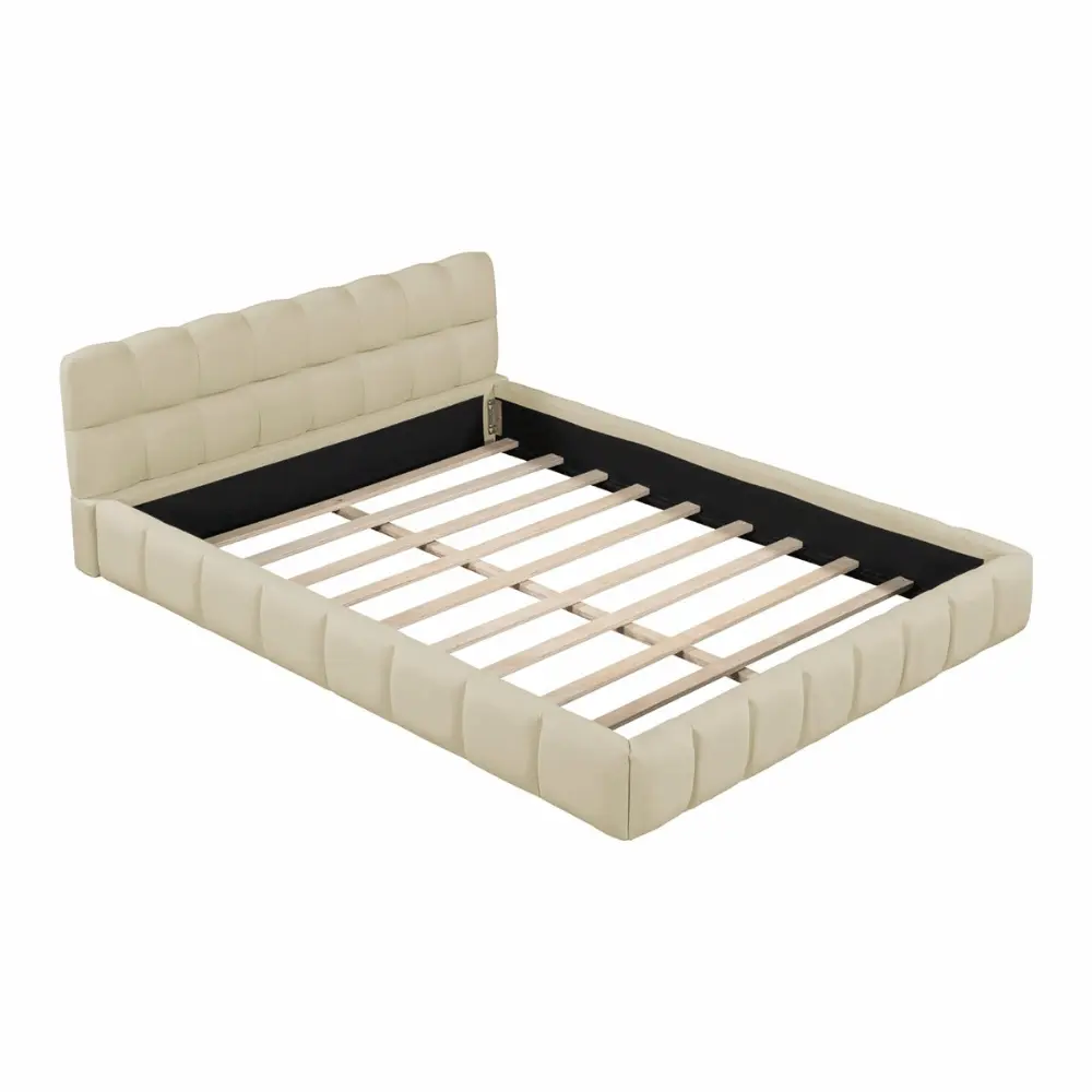 Merax reinforced wooden slats bed