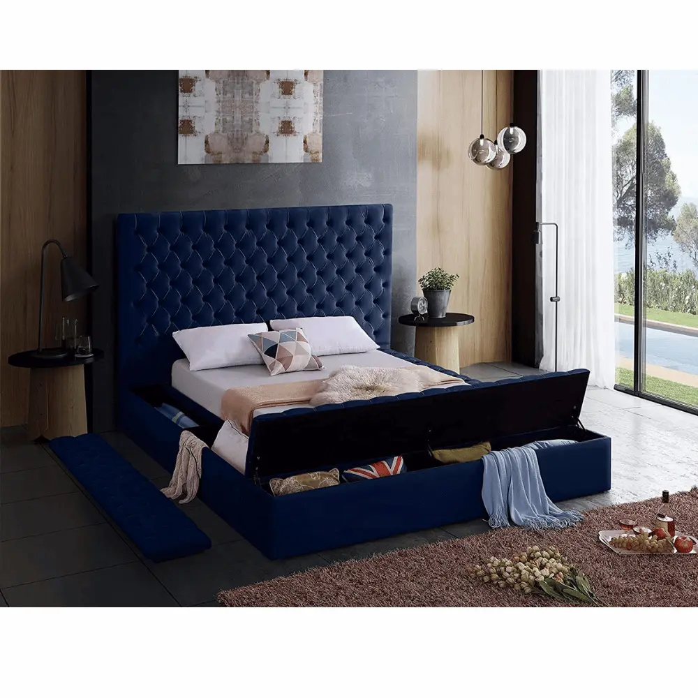 Meridian Bliss velvet upholstered bed