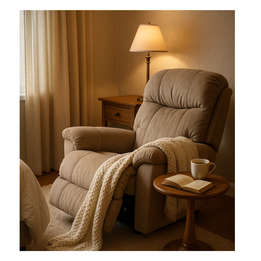 Soft beige recliner setup