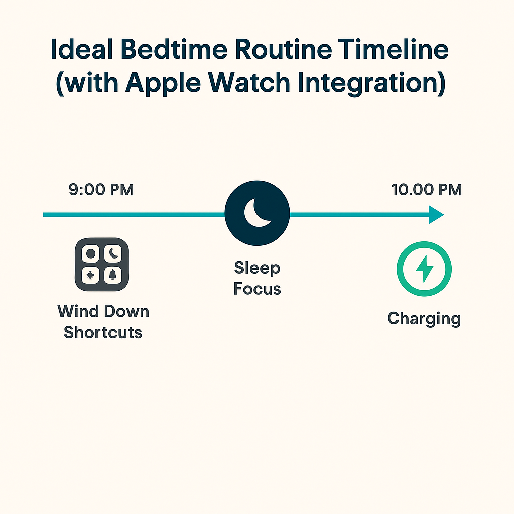 Apple Watch bedtime wind down timeline chart