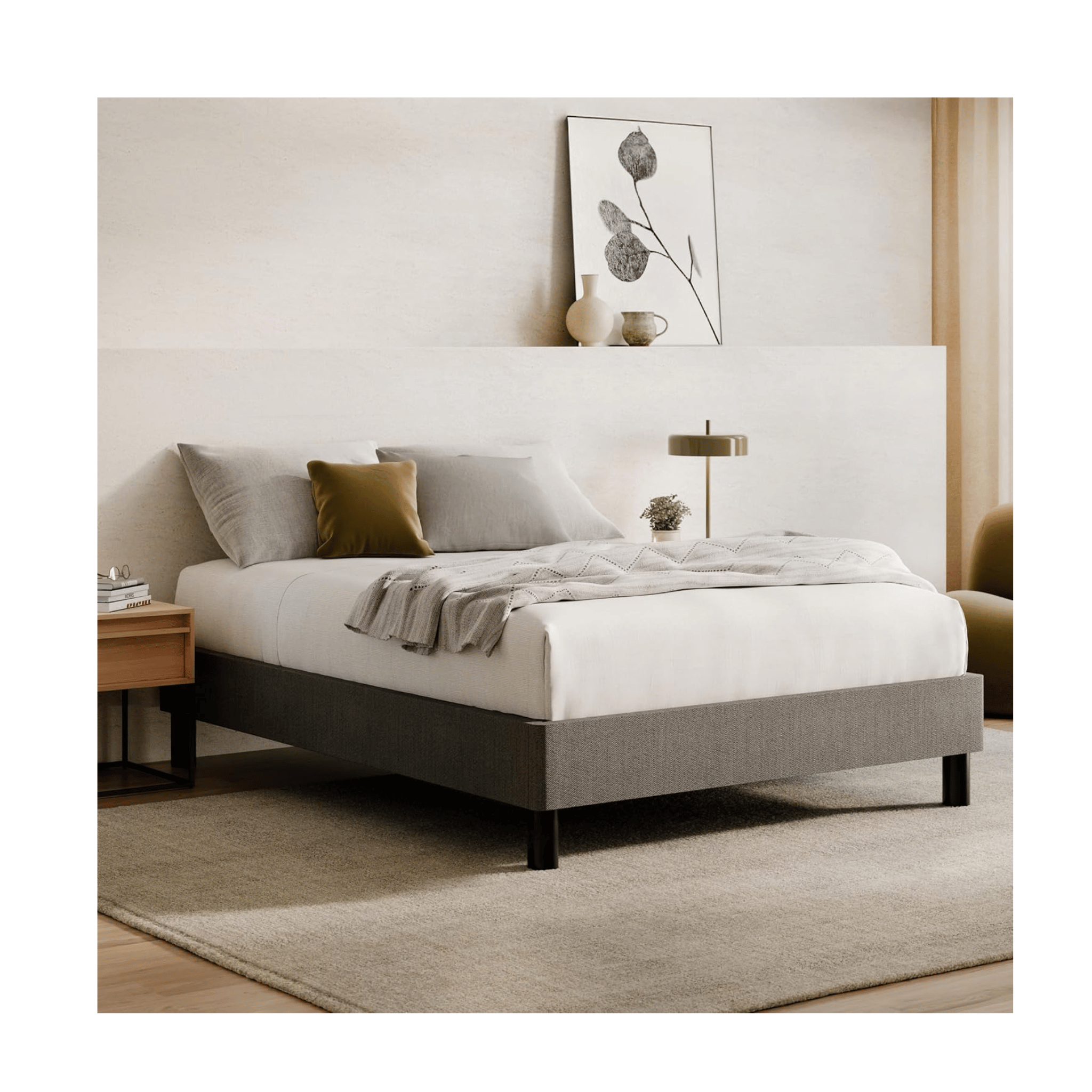 Nectar elegant durable grey bed frame