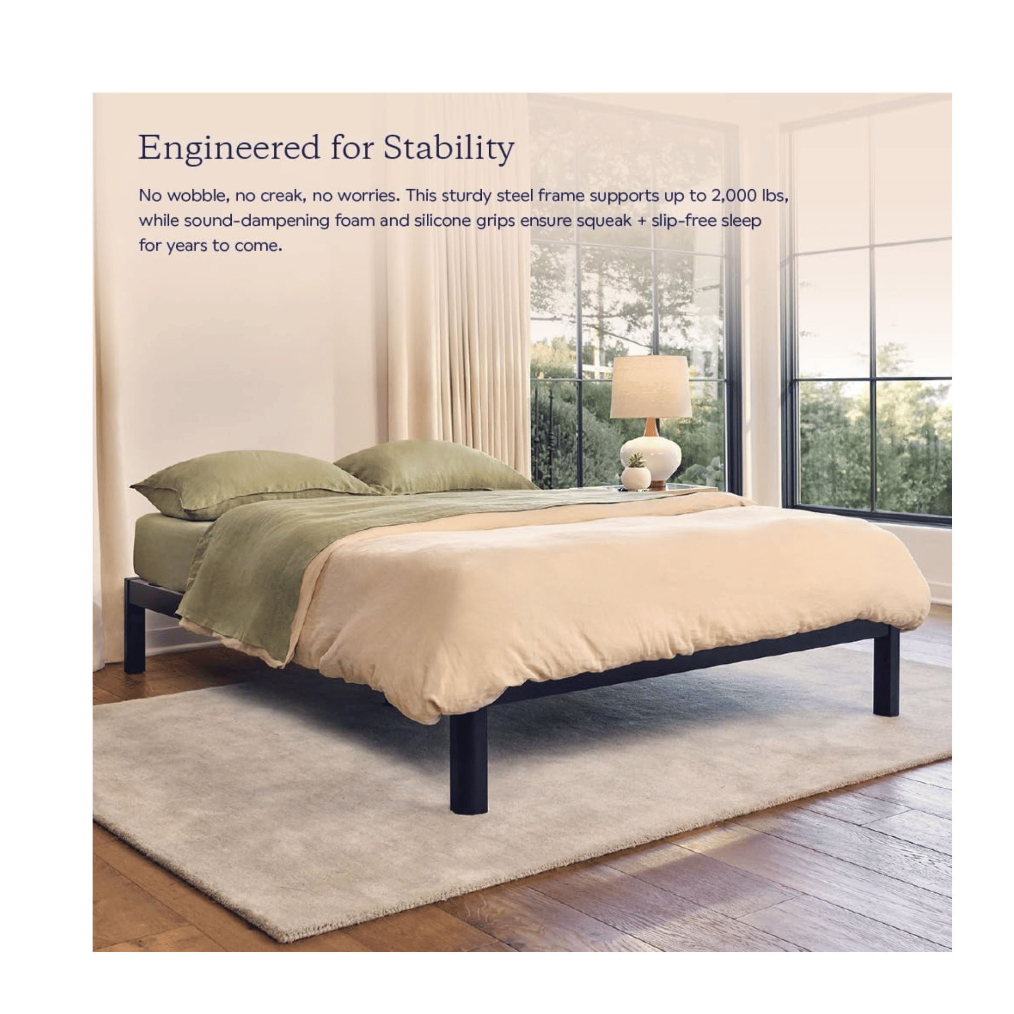 Purple sturdy platform bed