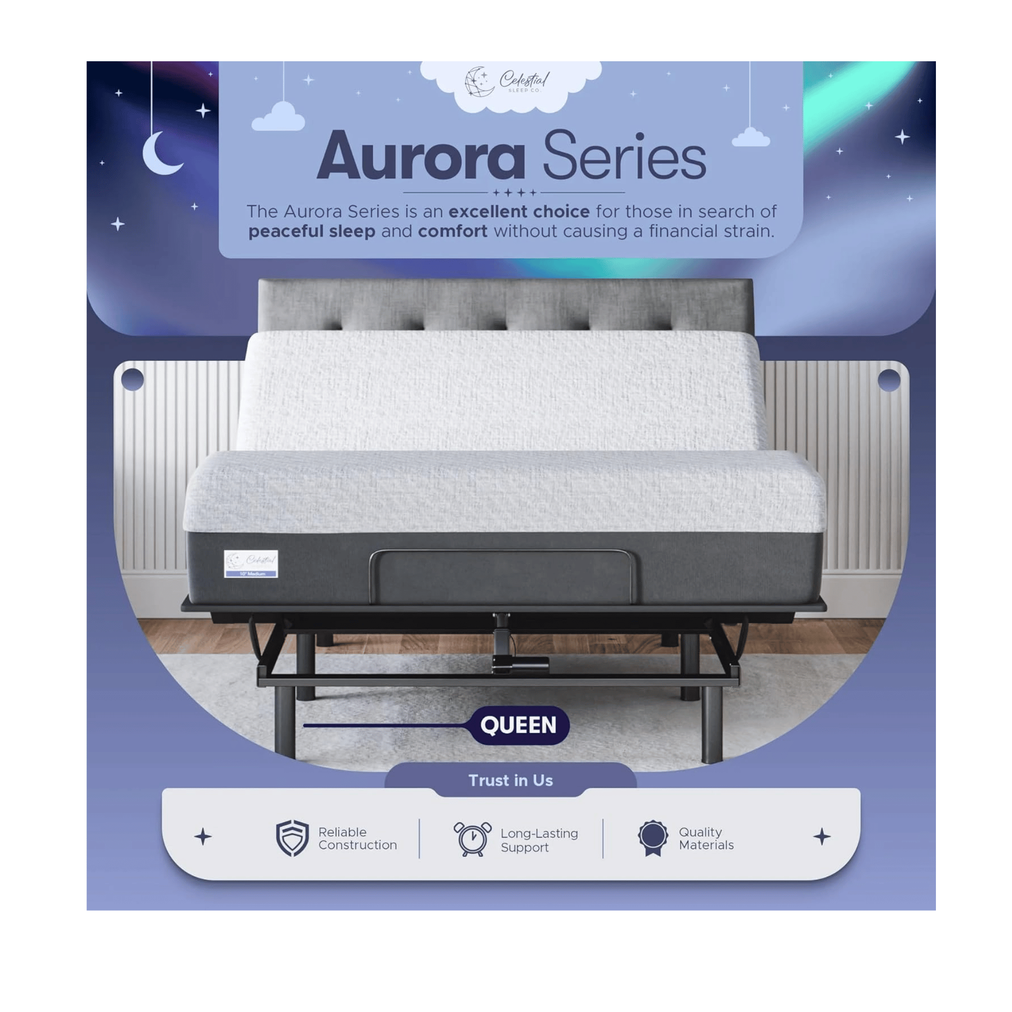 Celestial Sleep size options adjustable bed