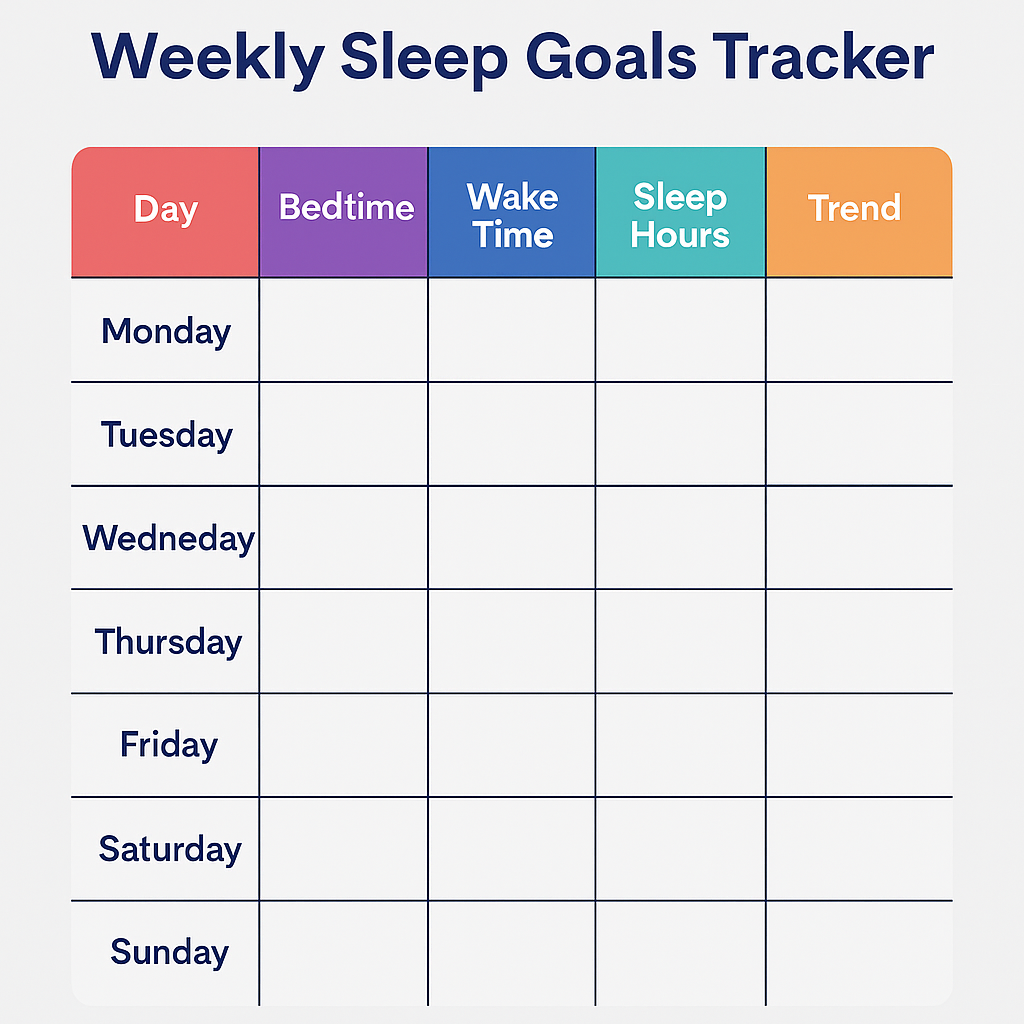 Apple Watch weekly sleep goals tracker chart