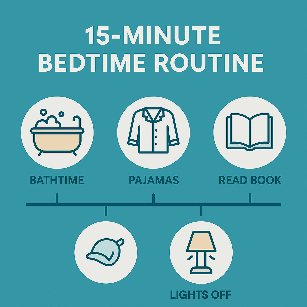  15-minute bedtime routine for toddlers illustrated
