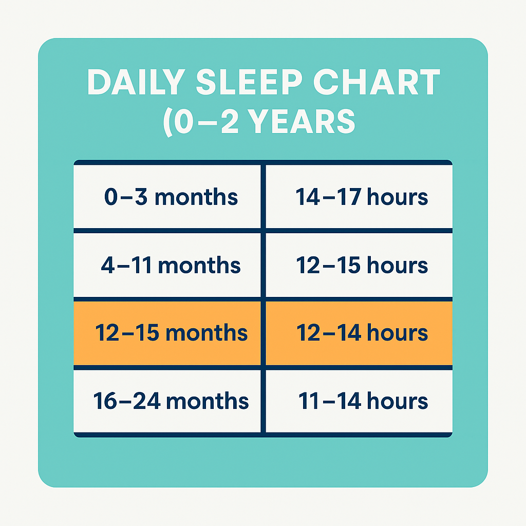 Daily sleep chart for babies and toddlers