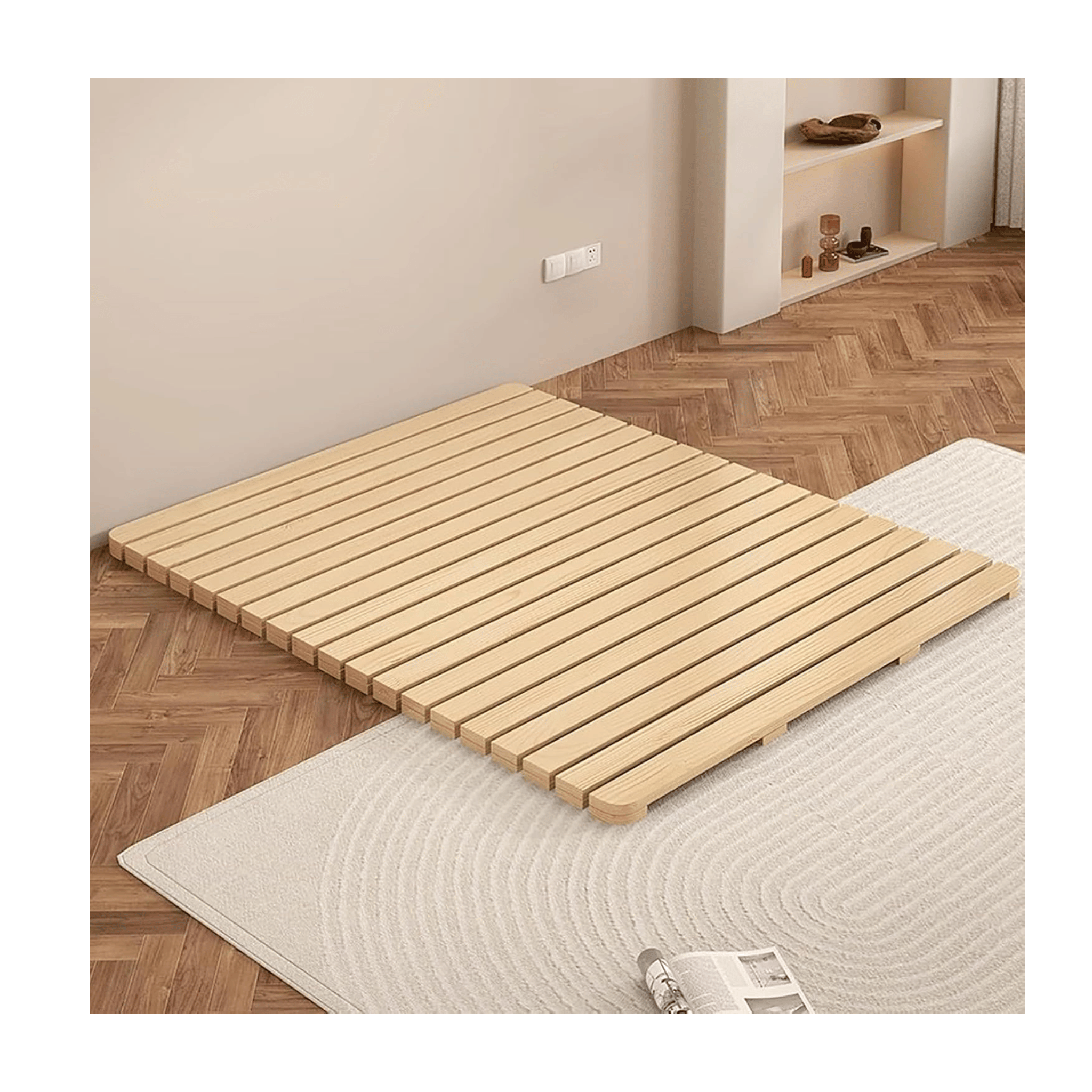 RAUMPA Japanese minimalist low profile bed frame
