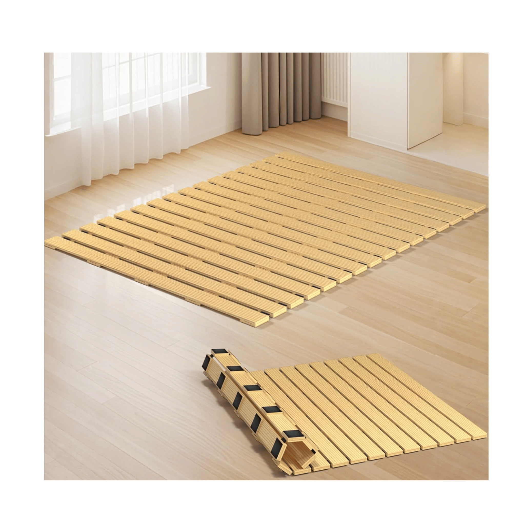 FHNI foldable Japanese tatami wood platform bed