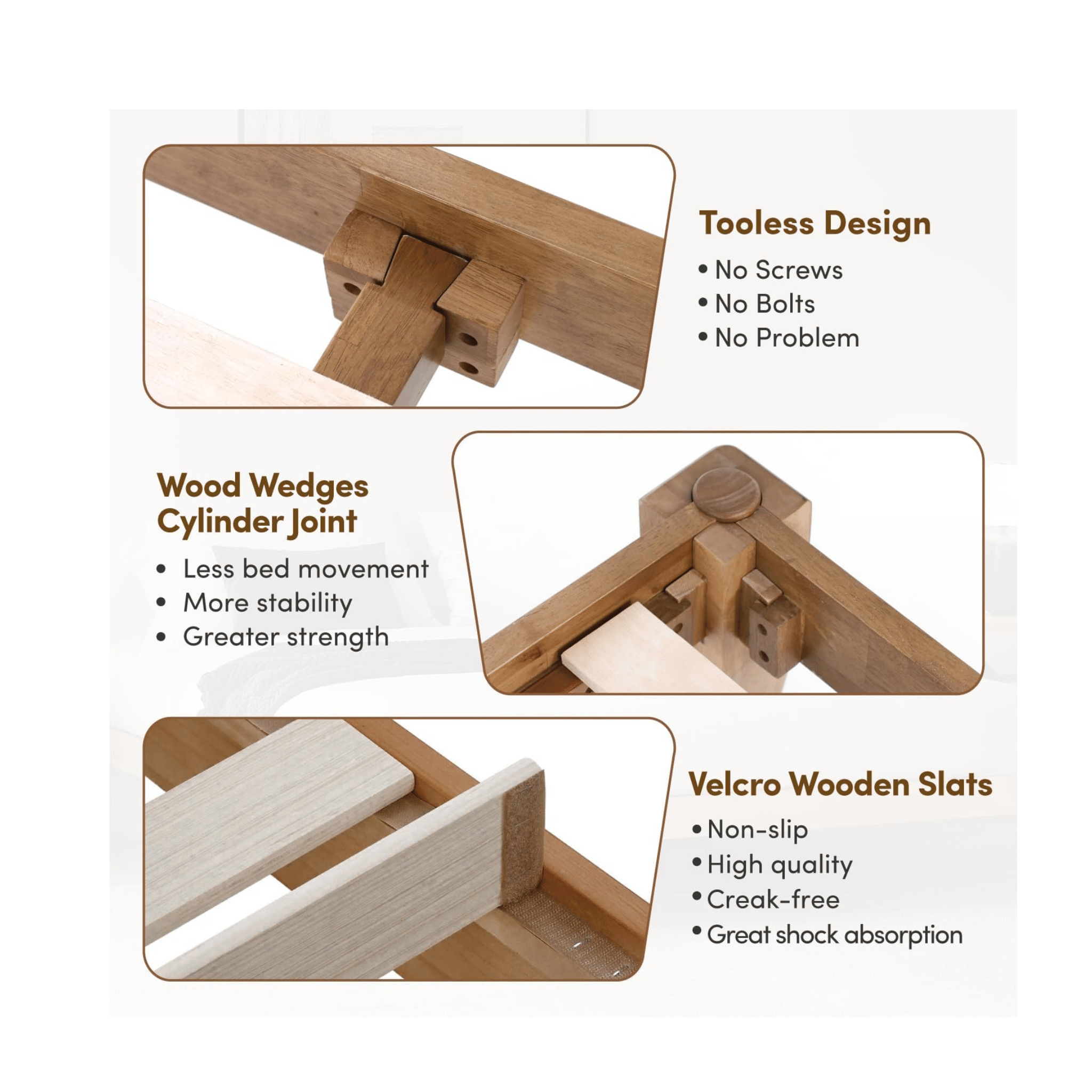 AllForWood toolless design solid wood platform