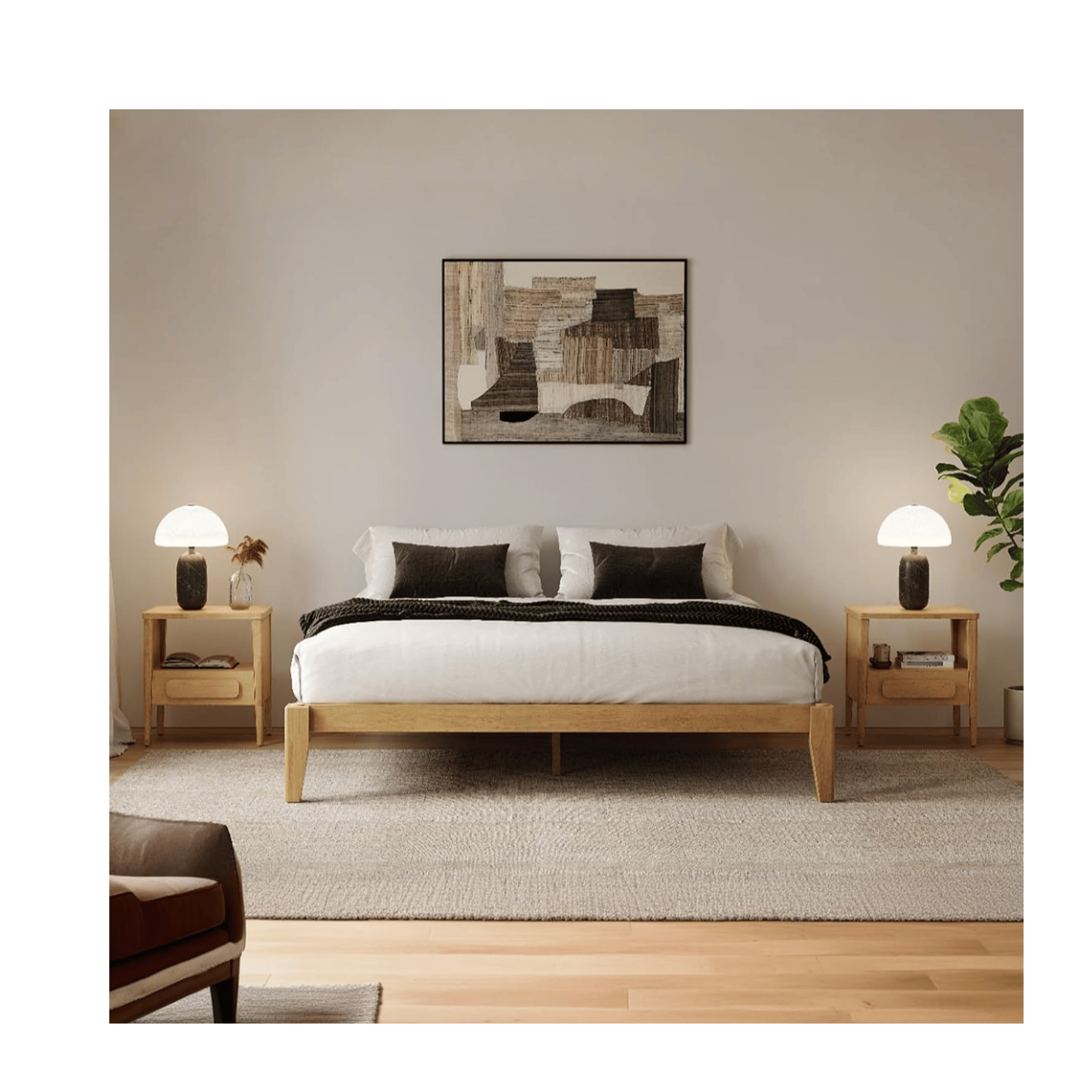AllForWood solid wood platform bed frame