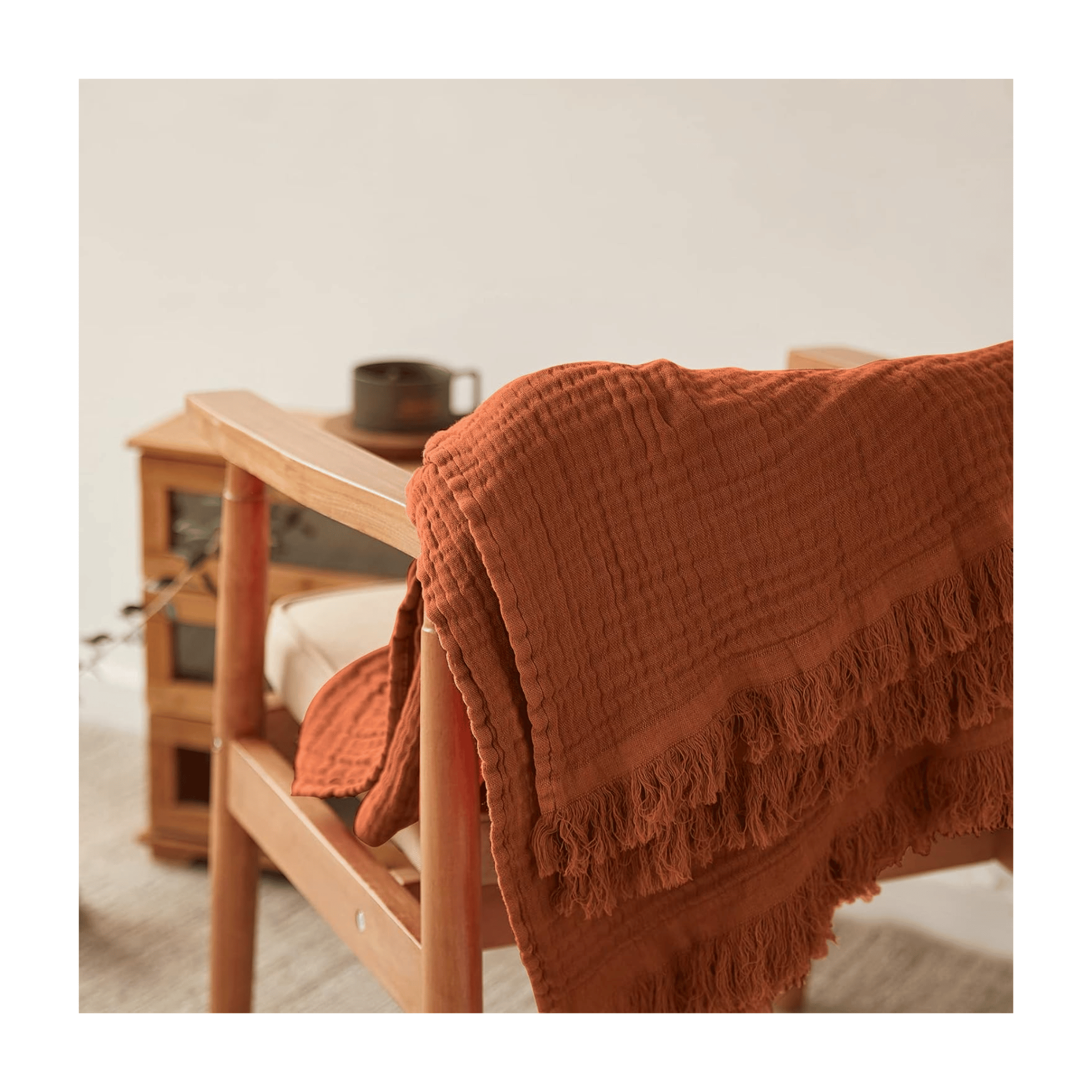 Simple Opulence cotton muslin throw blanket