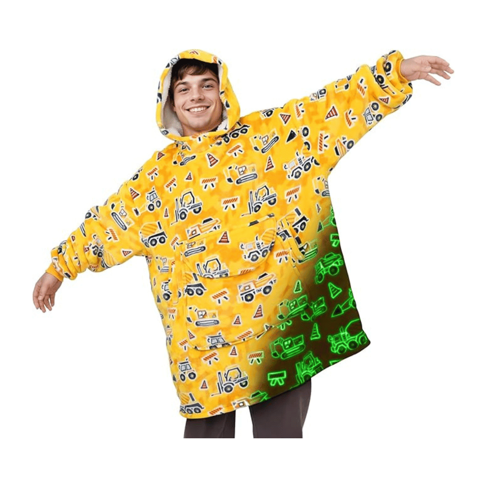 lokoz truck glow dark wearable blanket hoodie