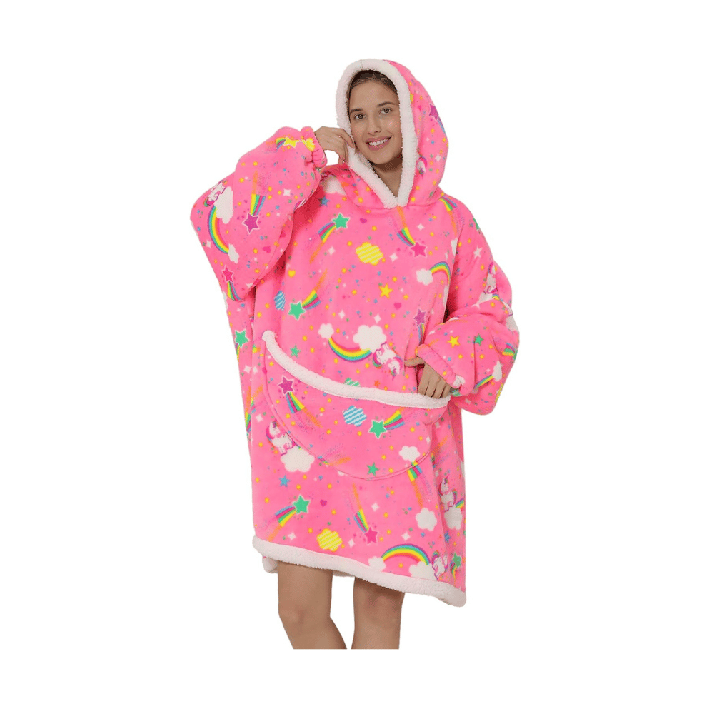 deserthome rainbow unicorn wearable blanket hoodie