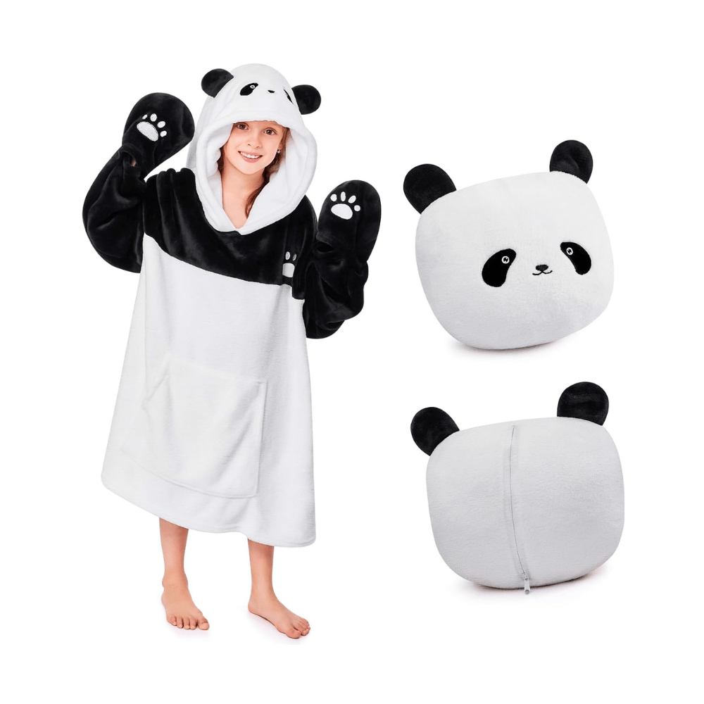 ifnow panda kids cozy hooded blanket