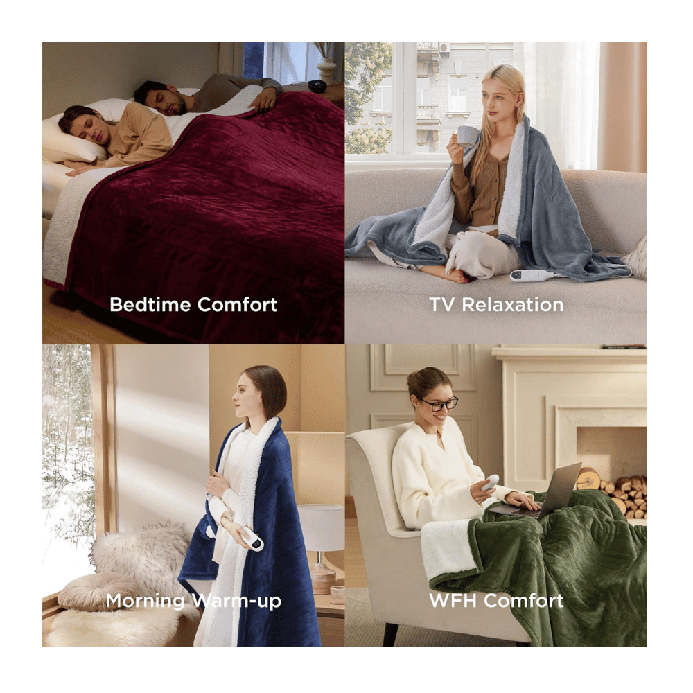 Bedsure electric blanket on sofa