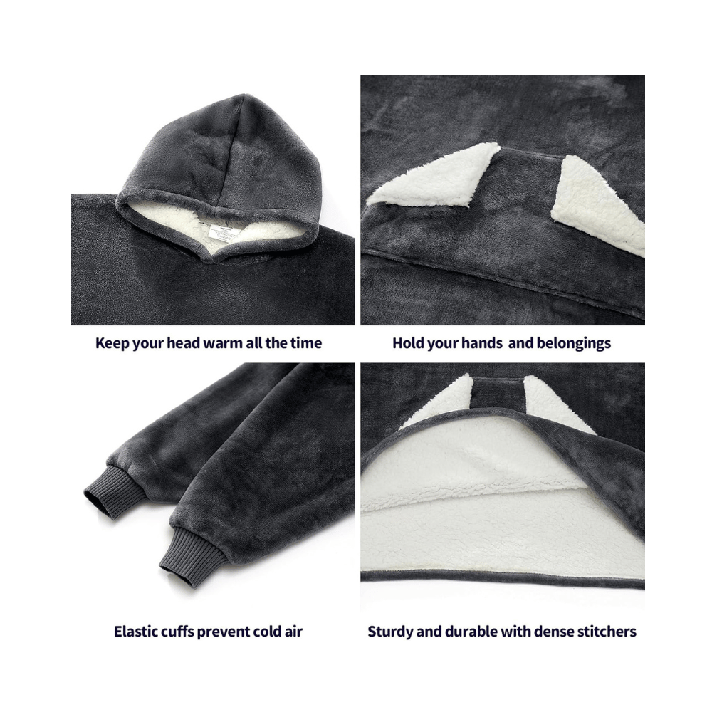 touchat kids sherpa hoodie elastic cuffs pocket