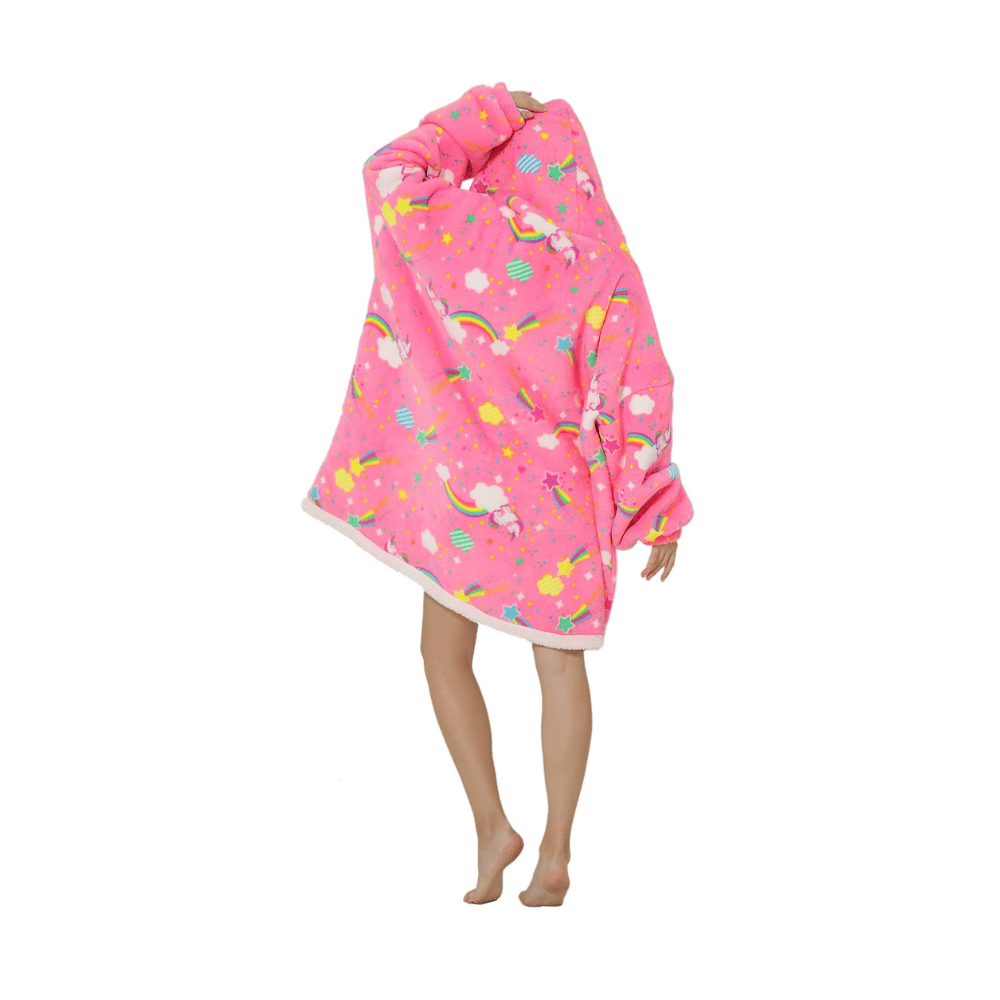 deserthome kids unicorn cozy wearable hoodie blanket