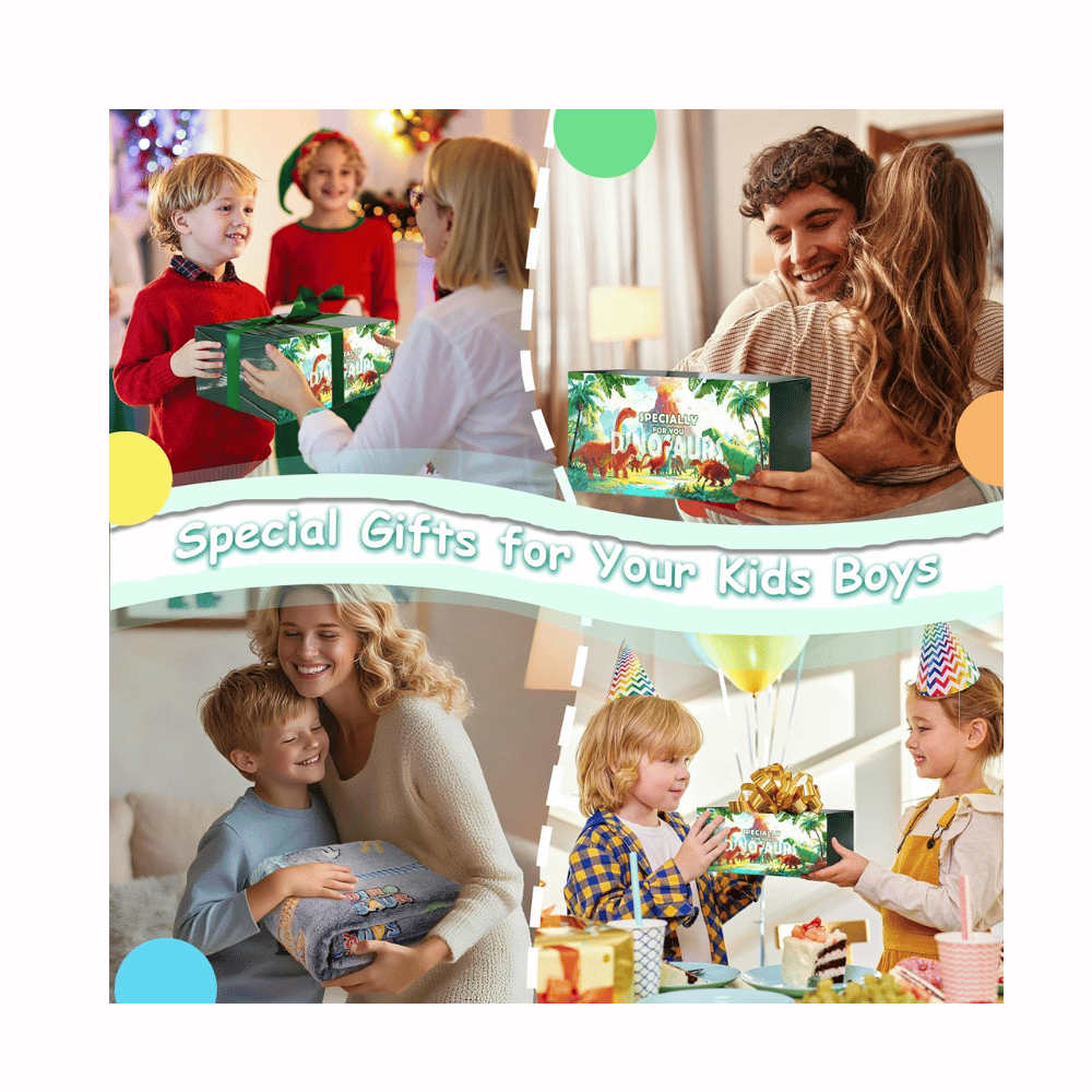 Green dinosaur kids glow blanket.
