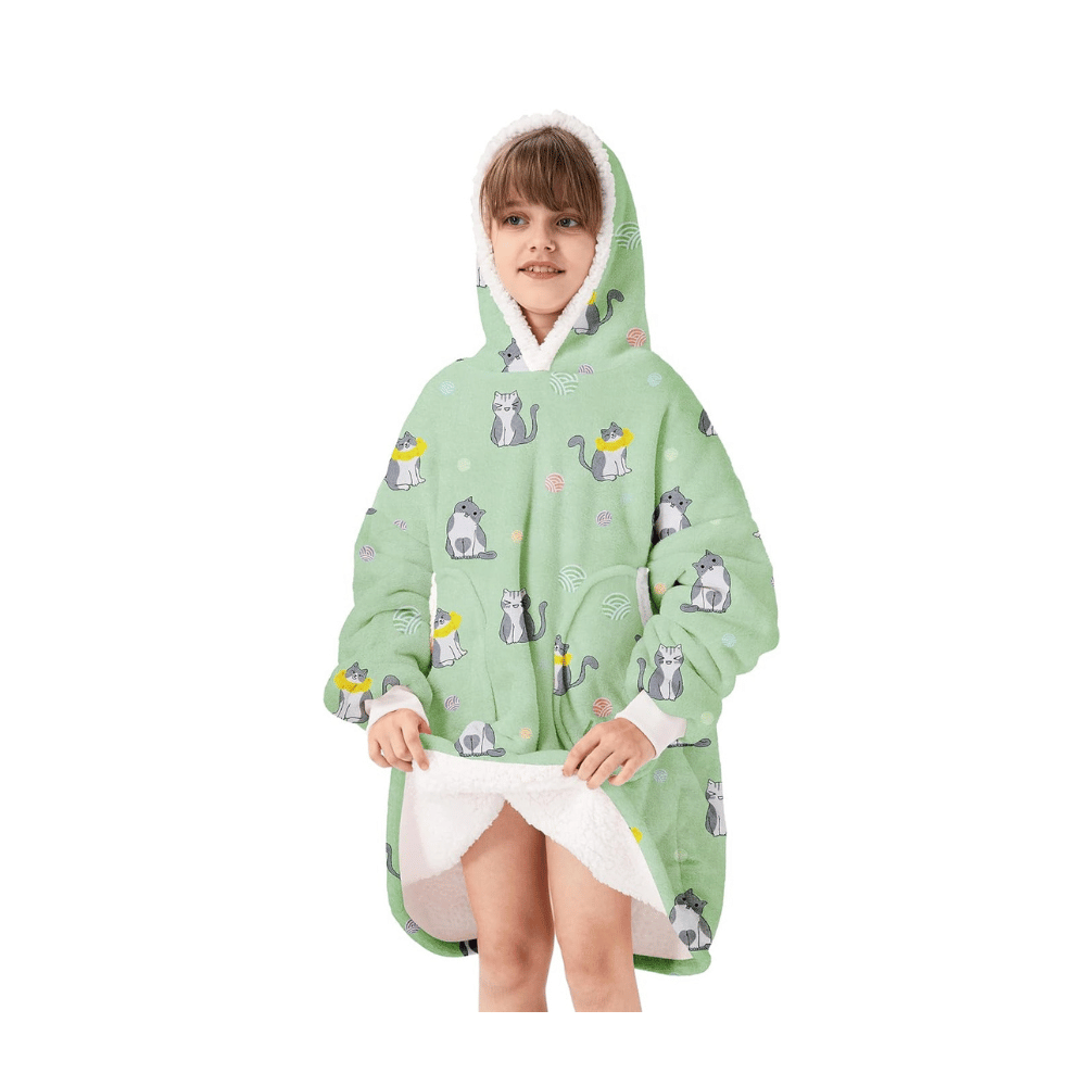 zando fleece wearable blanket hoodie for kids