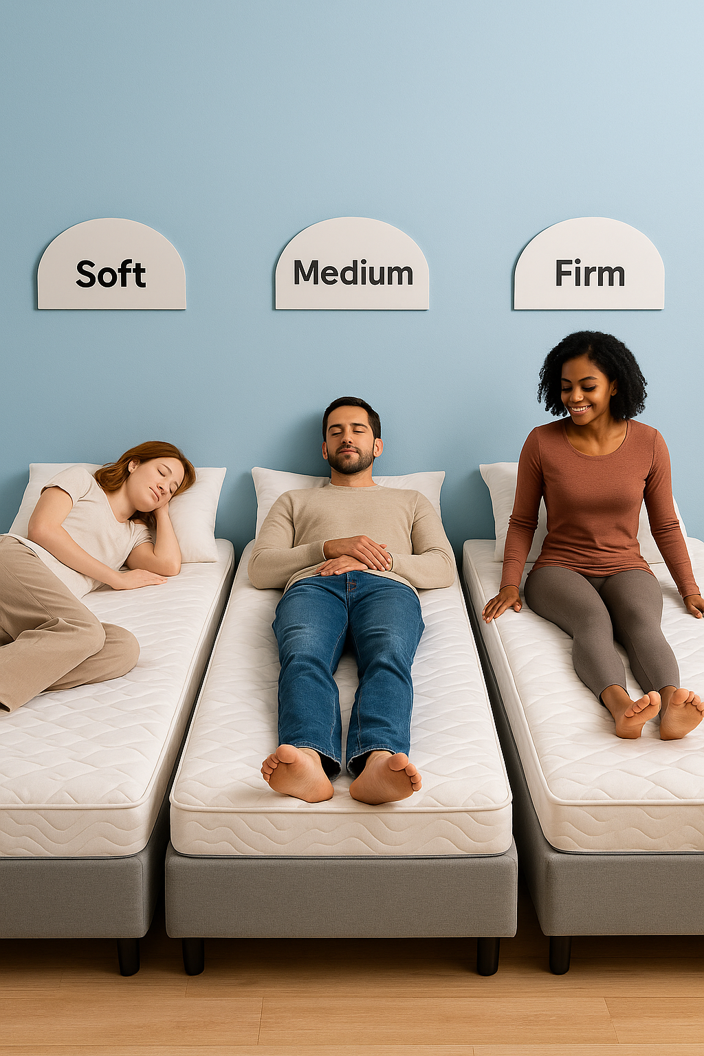 Testing soft, medium firm, and firm mattresses for perfect comfort (MyRadiantSleep.com)