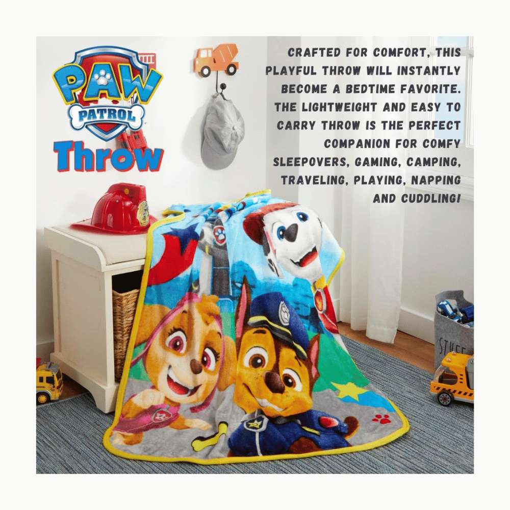 Cozy Paw Patrol kids blanket.