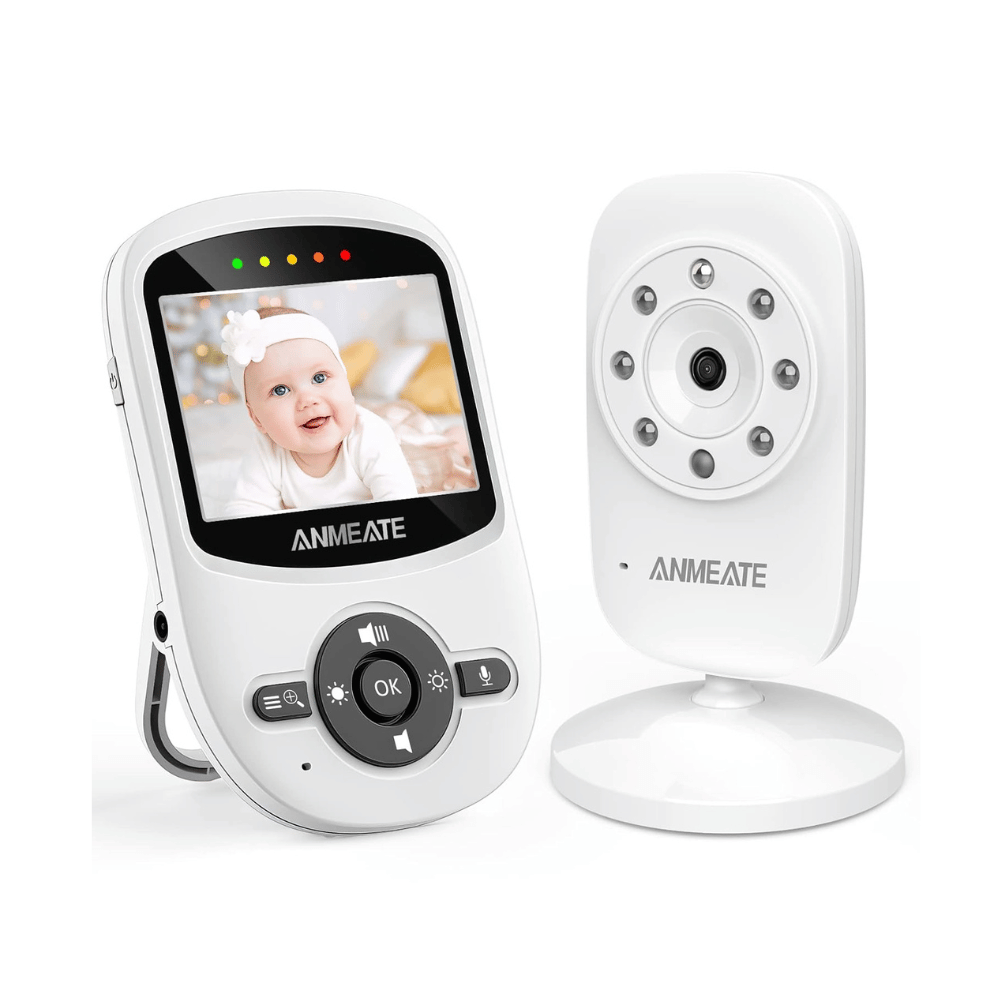 HelloBaby non-wifi baby monitor with two-way talk feature shown between mother and grandmother