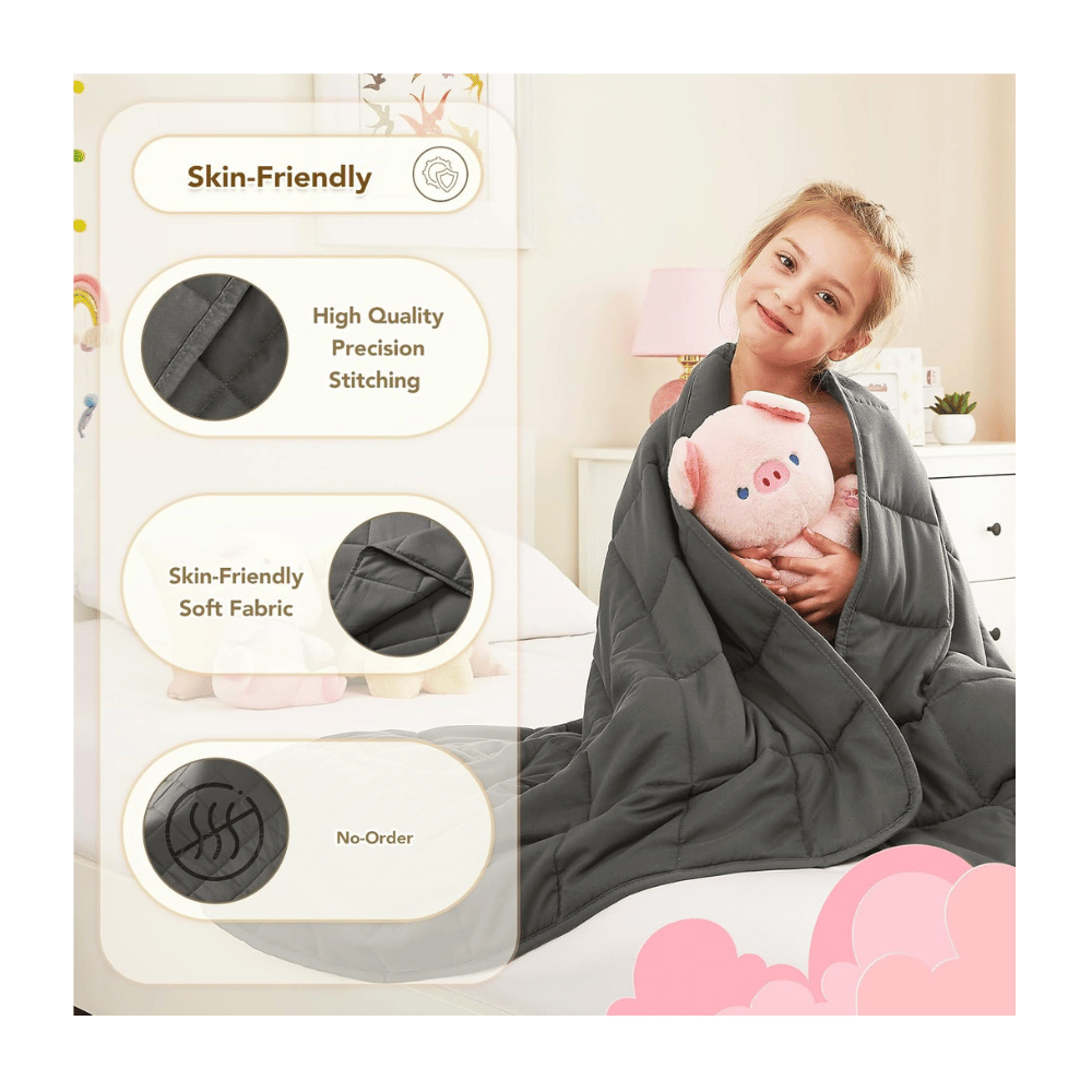 cuteking soft minky weighted blanket for kids (MyRadiantSleep.com)