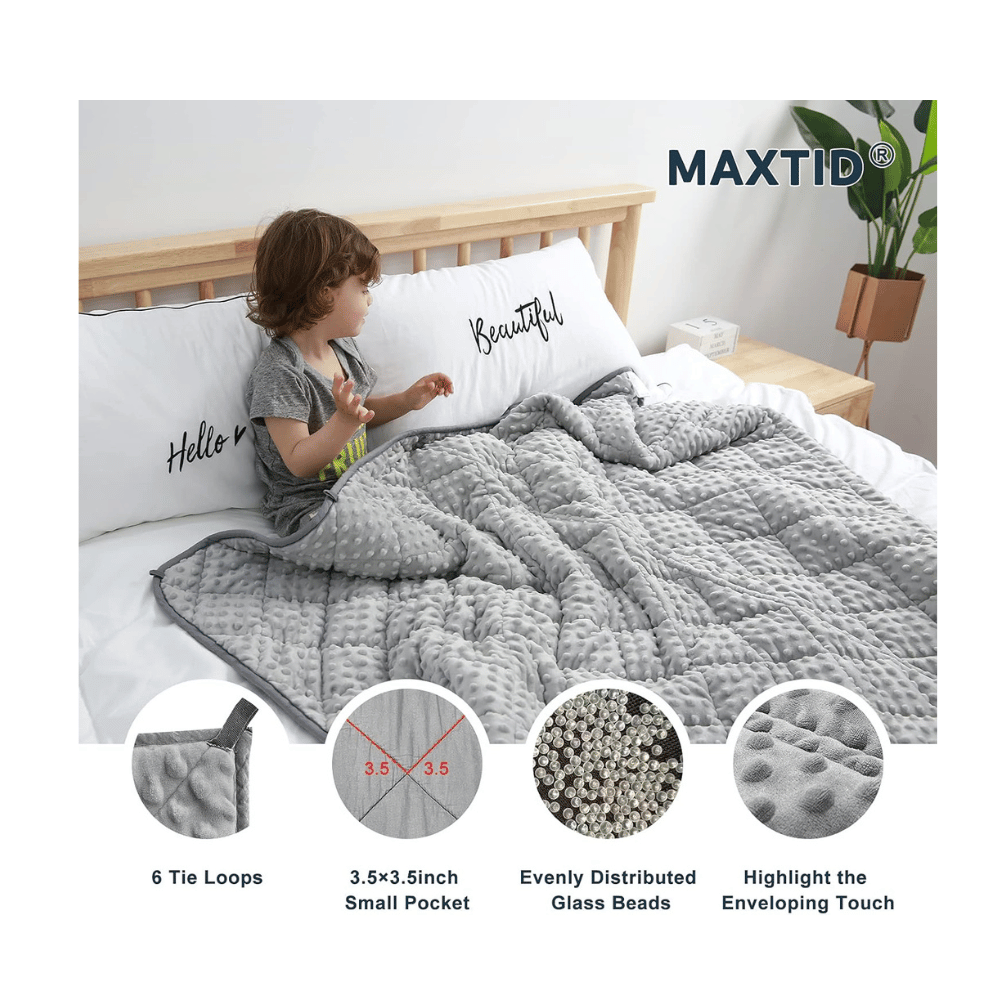 maxtid kids weighted blanket even glass bead design (MyRadiantSleep.com)