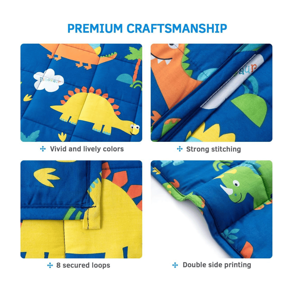 mr sandman kids weighted blanket durable stitching (MyRadiantSleep.com)