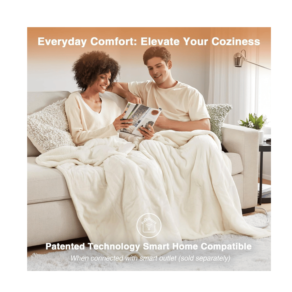 bedsure gentle soft throw blanket blue pattern on yellow chair