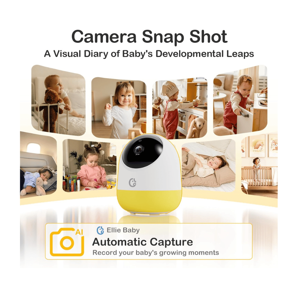 Ellie Baby monitor automatic capture feature showing baby's developmental moments
