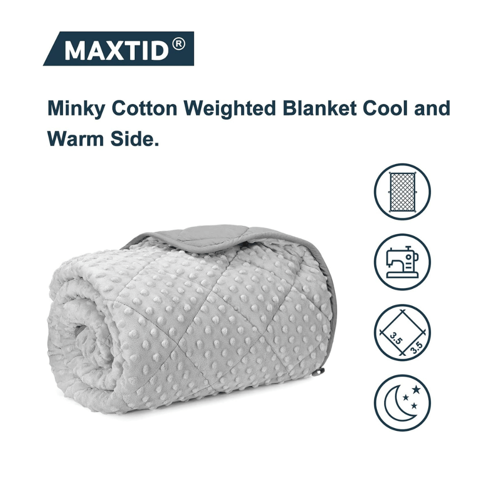 maxtid weighted blanket for kids minky cotton dual side (MyRadiantSleep.com)