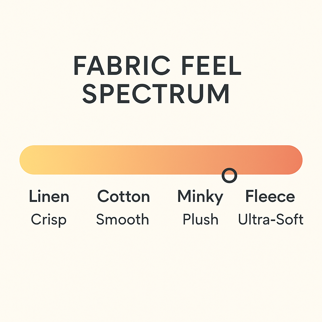 fabric feel spectrum linen cotton minky fleece softness chart