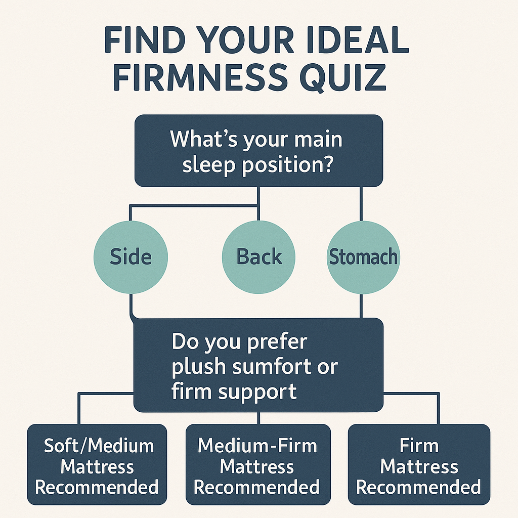 mattress firmness quiz flowchart by sleep position and comfort