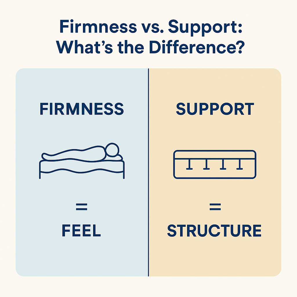 firmness versus support comparison feel vs structure mattress graphic