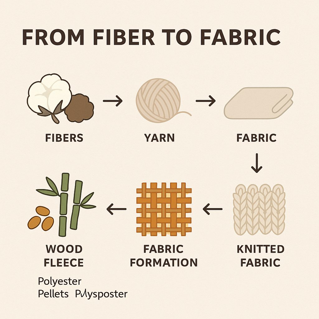 natural vs synthetic fibers comparison cotton wool polyester pros cons chart
