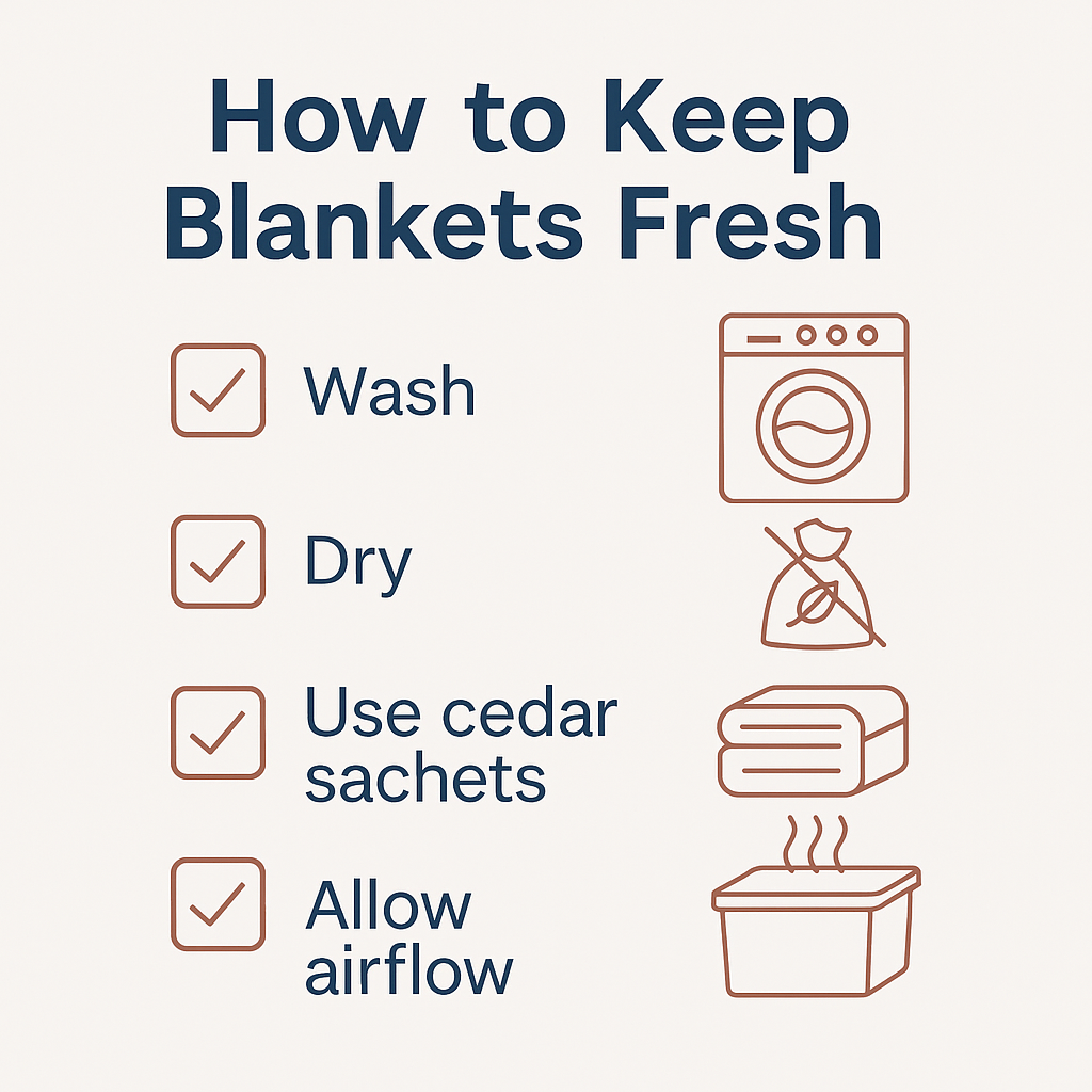 how to keep blankets fresh in storage checklist with washing drying cedar sachets and airflow